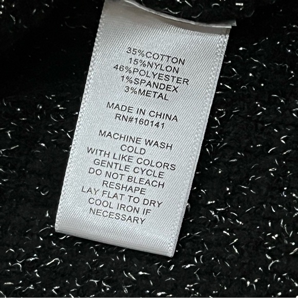 Adyson Parker Black Metallic Silver Thread Cardigan Sweater NWT Size Large - Picture 11 of 13